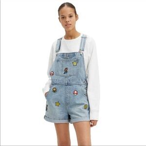 Levi's X Super Mario Limited Vintage Shortalls Overalls Denim Blue Womens XS NWT